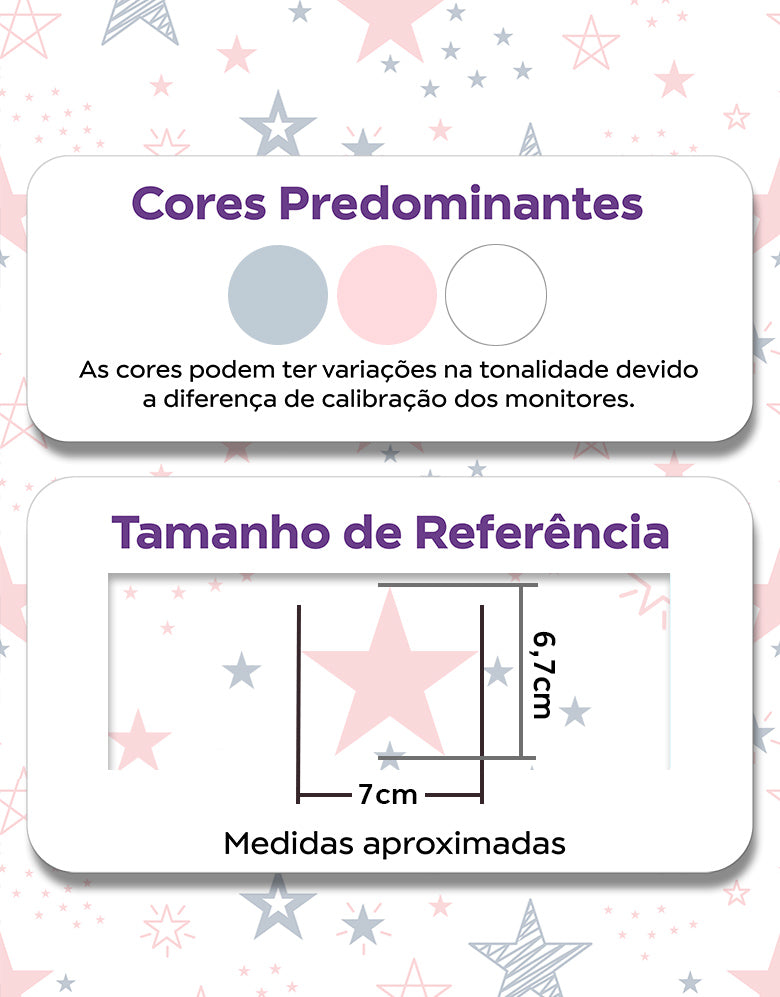 Papel de Parede Adesivo Estrelas Rosa Bebê Menina