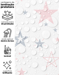 Papel de Parede Adesivo Estrelas Rosa Bebê Menina