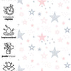 Papel de Parede Adesivo Estrelas Rosa Bebê Menina
