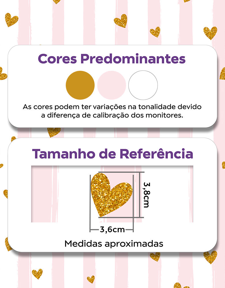 Papel De Parede Rosa Adesivo Listras E Corações De Glitter