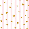 Papel De Parede Rosa Adesivo Listras E Corações De Glitter