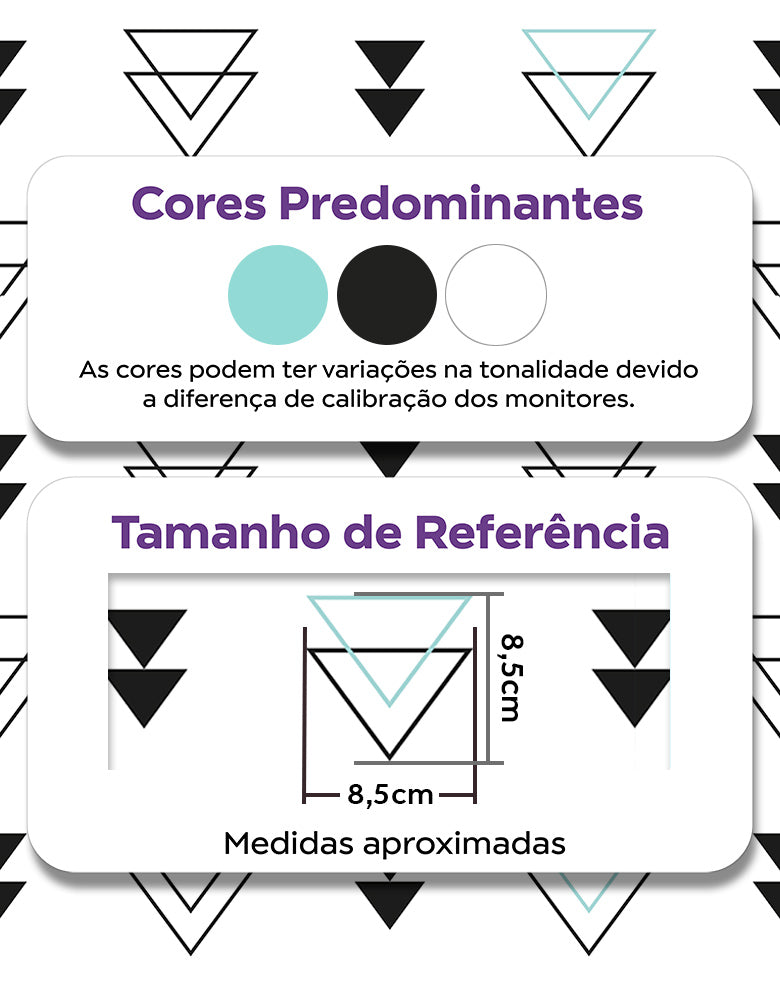 Papel de Parede Adesivo Triângulos Vazados Azul