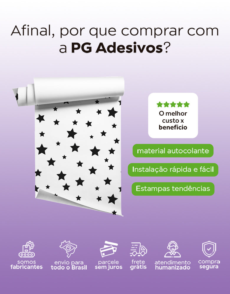 Papel de Parede Adesivo Estrelas