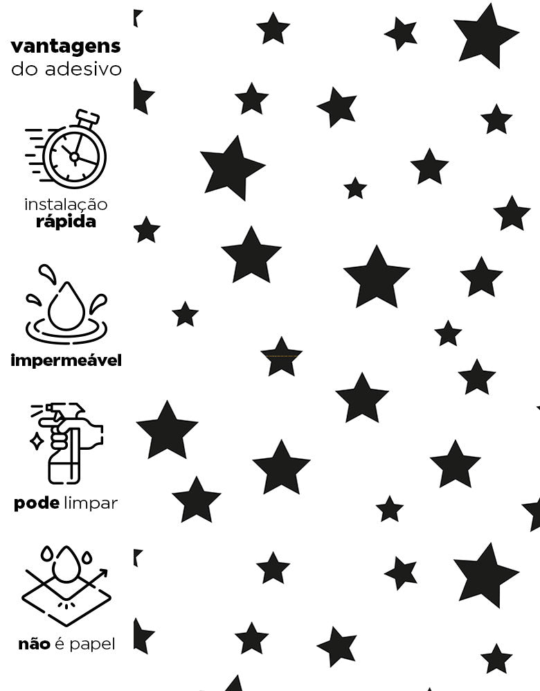 Papel de Parede Adesivo Estrelas