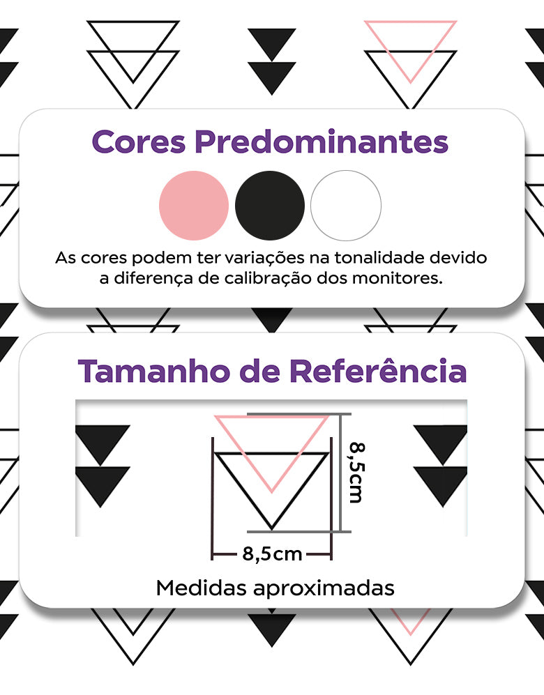 Papel de Parede Adesivo dois Triângulos Vazados Rosas