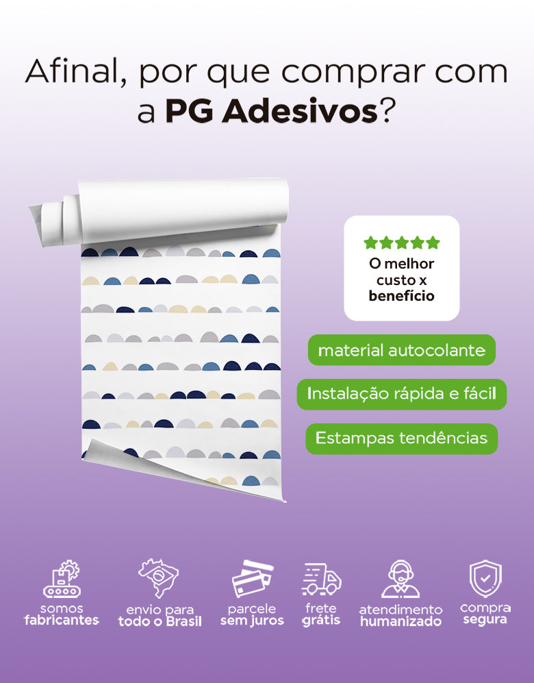 Papel de Parede Adesivo Escandinavo Azul