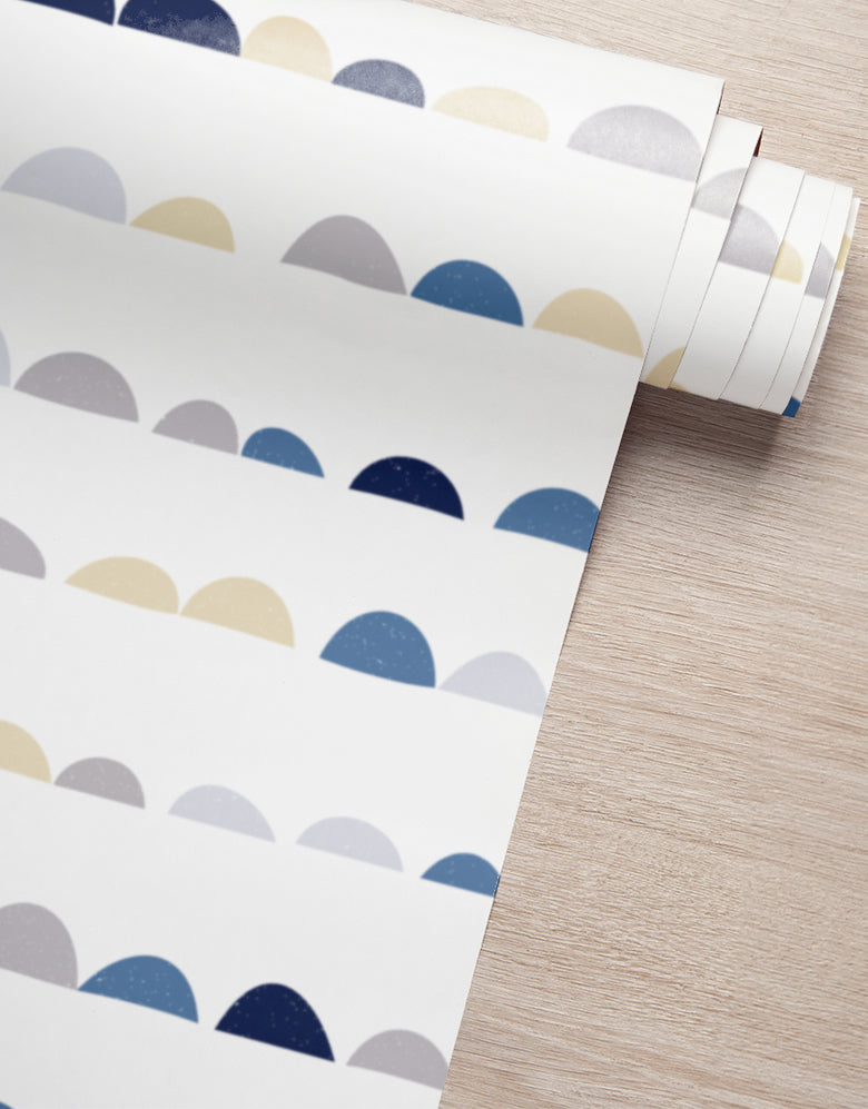 Papel de Parede Adesivo Escandinavo Azul