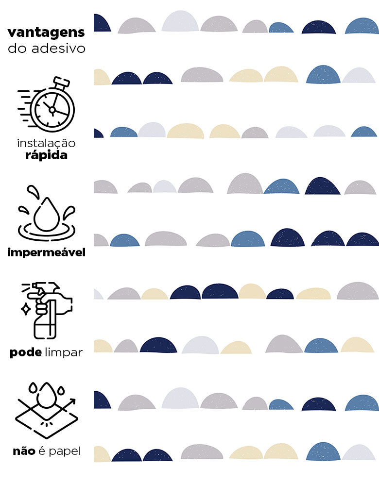 Papel de Parede Adesivo Escandinavo Azul