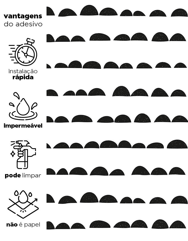 Papel de Parede Adesivo Escandinavo Preto