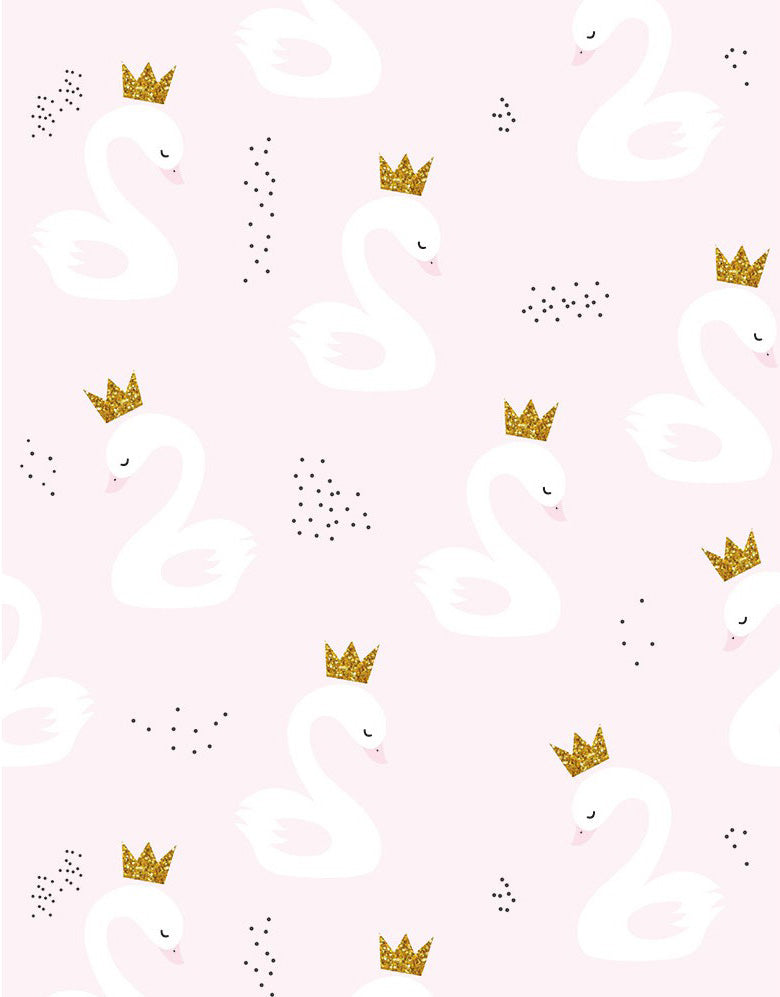 Papel de Parede Adesivo decorativo Cisne com Coroa