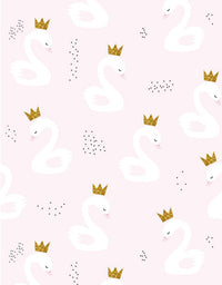 Papel de Parede Adesivo decorativo Cisne com Coroa