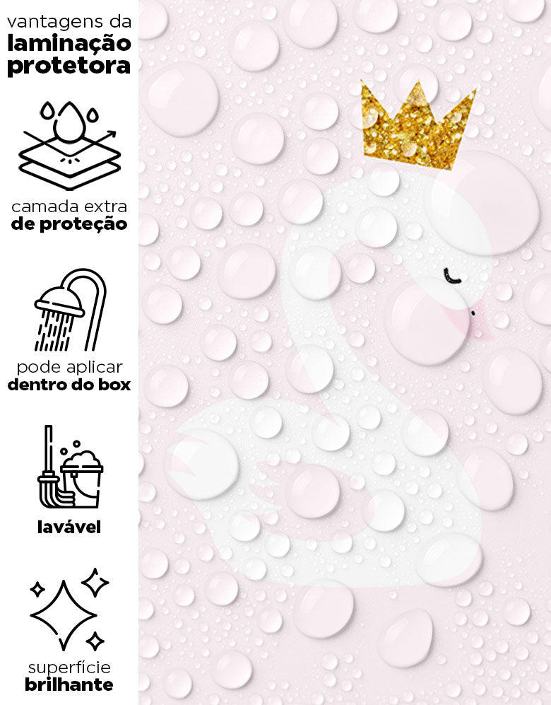 Papel de Parede Adesivo decorativo Cisne com Coroa