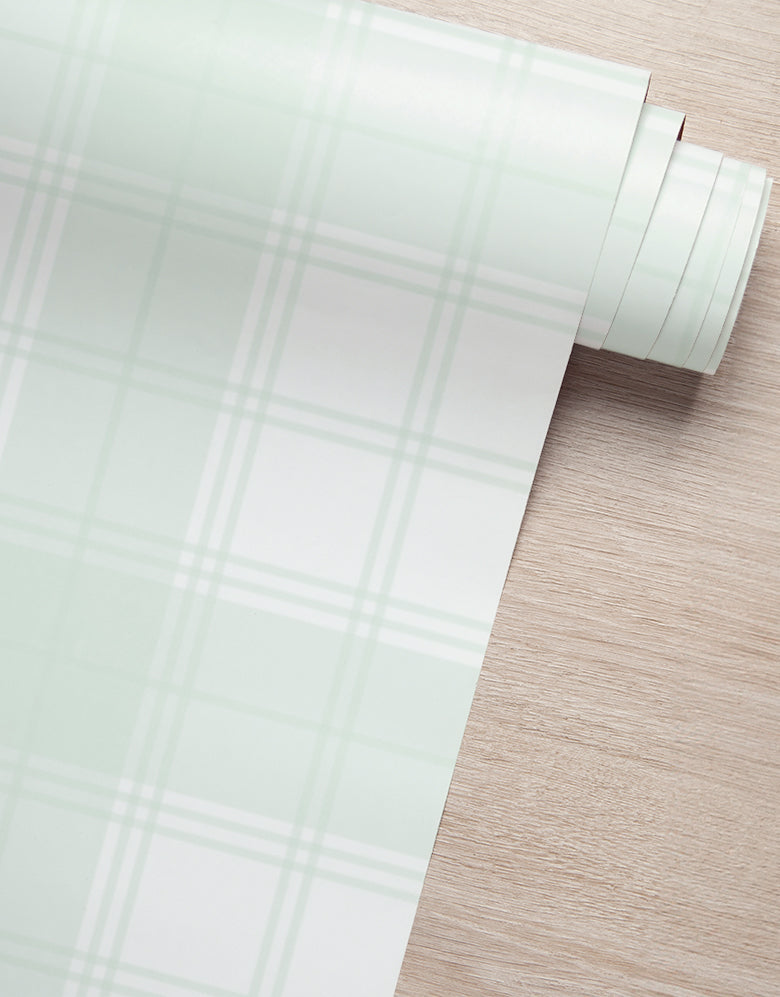 KIT DE 6 ROLOS - 3,00m x 50cm - Papel de Parede Adesivo Xadrez Limonada
