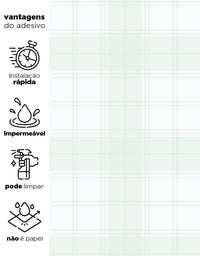 KIT DE 6 ROLOS - 3,00m x 50cm - Papel de Parede Adesivo Xadrez Limonada