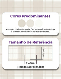 KIT DE 4 ROLOS - 3,00m x 50cm - Papel de Parede Adesivo Xadrez Feno