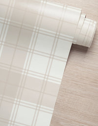 KIT DE 4 ROLOS - 3,00m x 50cm - Papel de Parede Adesivo Xadrez Feno