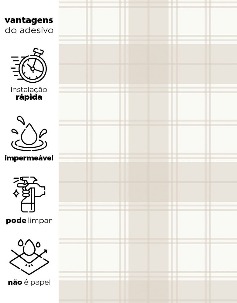 Papel de Parede Adesivo Xadrez Feno