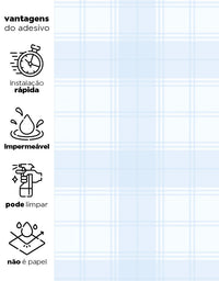 KIT DE 2 ROLOS - 3,00m x 50cm - Papel de Parede Adesivo Xadrez Inverno