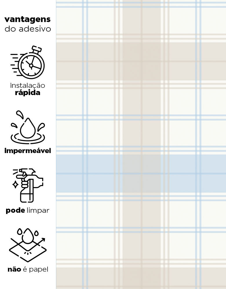 Papel de Parede Adesivo Xadrez Cafuné