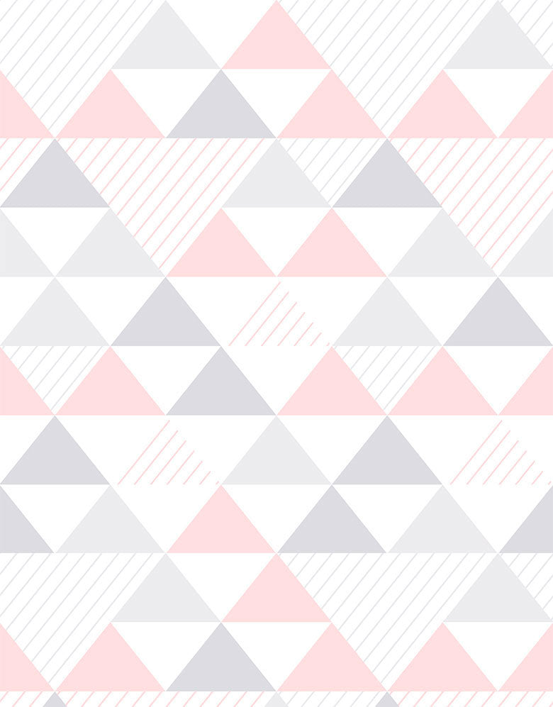 Papel de Parede Adesivo Triângulos Rosa