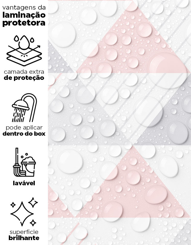 Papel de Parede Adesivo Triângulos Rosa