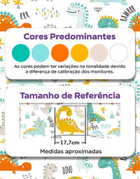 Papel de Parede Adesivo Dinos Coloridos
