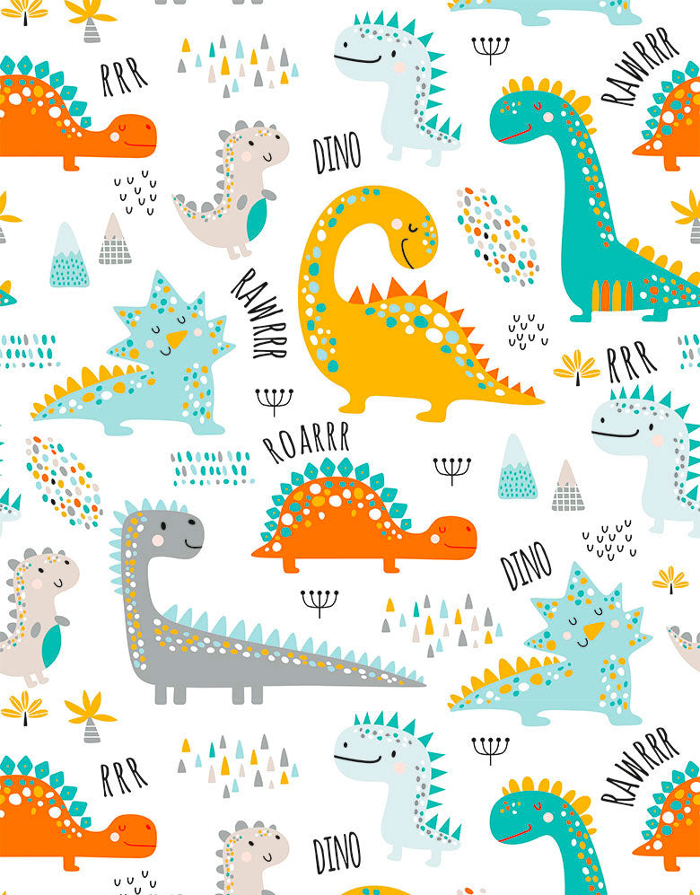 Papel de Parede Adesivo Dinos Coloridos