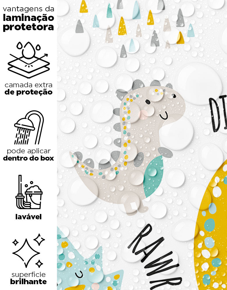 Papel de Parede Adesivo Dinos Coloridos