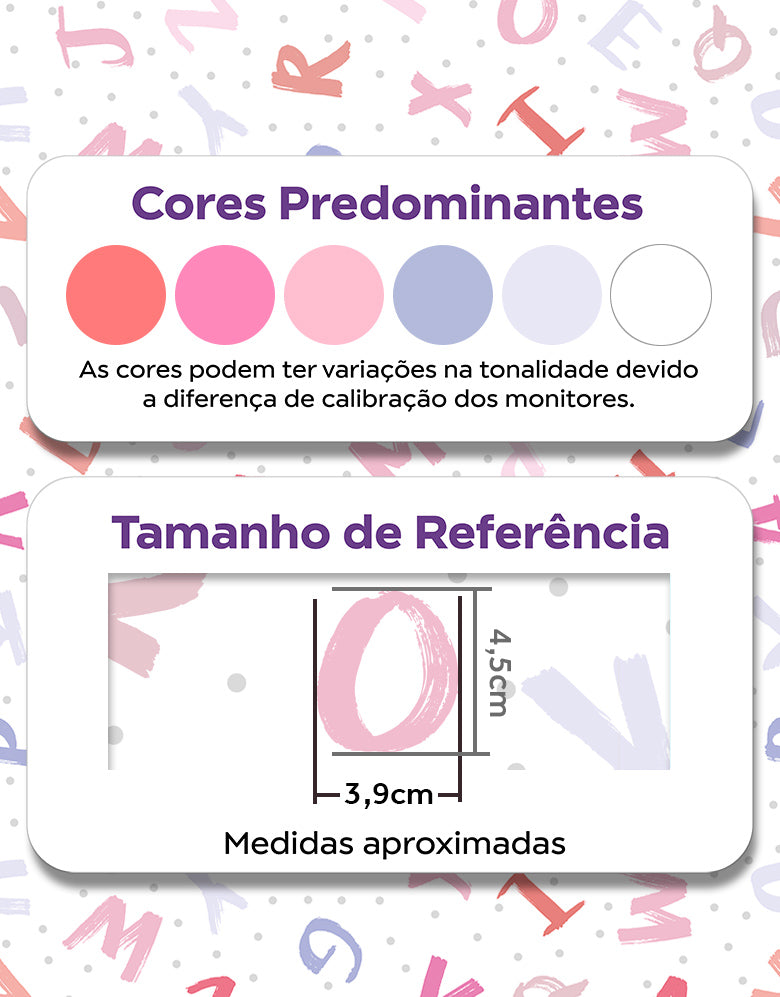 Papel de Parede Adesivo Alfabeto Menina