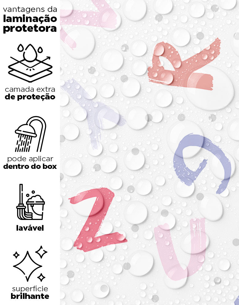 Papel de Parede Adesivo Alfabeto Menina