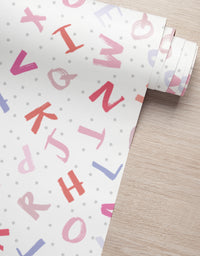 Papel de Parede Adesivo Alfabeto Menina