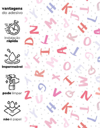 Papel de Parede Adesivo Alfabeto Menina