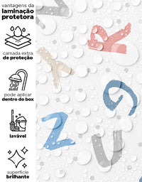 KIT DE 4 ROLOS - 2,50m x 50cm - Papel de Parede Adesivo Alfabeto Colorido