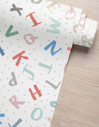 Papel de Parede Adesivo Alfabeto Colorido