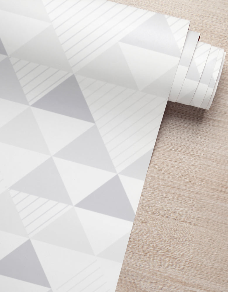 Papel de Parede Adesivo Triângulos Cinza