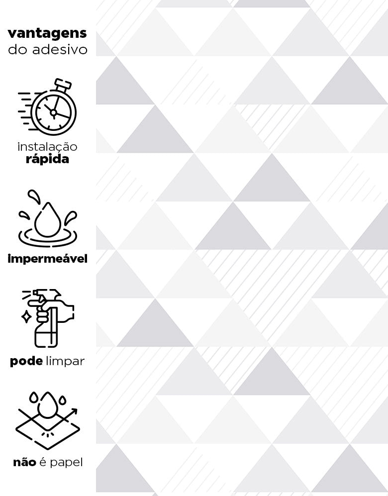 Papel de Parede Adesivo Triângulos Cinza