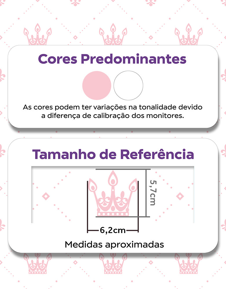 Papel de Parede Adesivo Coroa Princesa Rosa