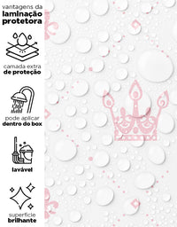 Papel de Parede Adesivo Coroa Princesa Rosa