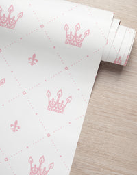Papel de Parede Adesivo Coroa Princesa Rosa