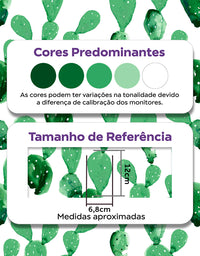 Papel de Parede Adesivo Cactos Aquarela