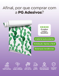Papel de Parede Adesivo Cactos Aquarela