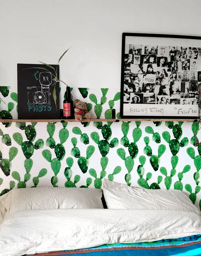 Papel de Parede Adesivo Cactos Aquarela