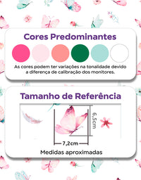 Papel de Parede Adesivo Borboletas Aquarela