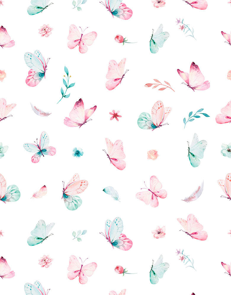 Papel de Parede Adesivo Borboletas Aquarela