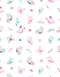 Papel de Parede Adesivo Borboletas Aquarela