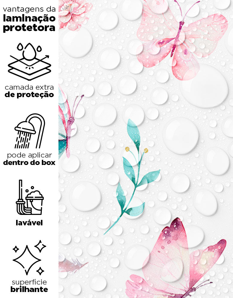 Papel de Parede Adesivo Borboletas Aquarela