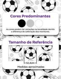 KIT DE 4 ROLOS - 3,00m x 50cm - Papel de Parede Adesivo Bolas de Futebol