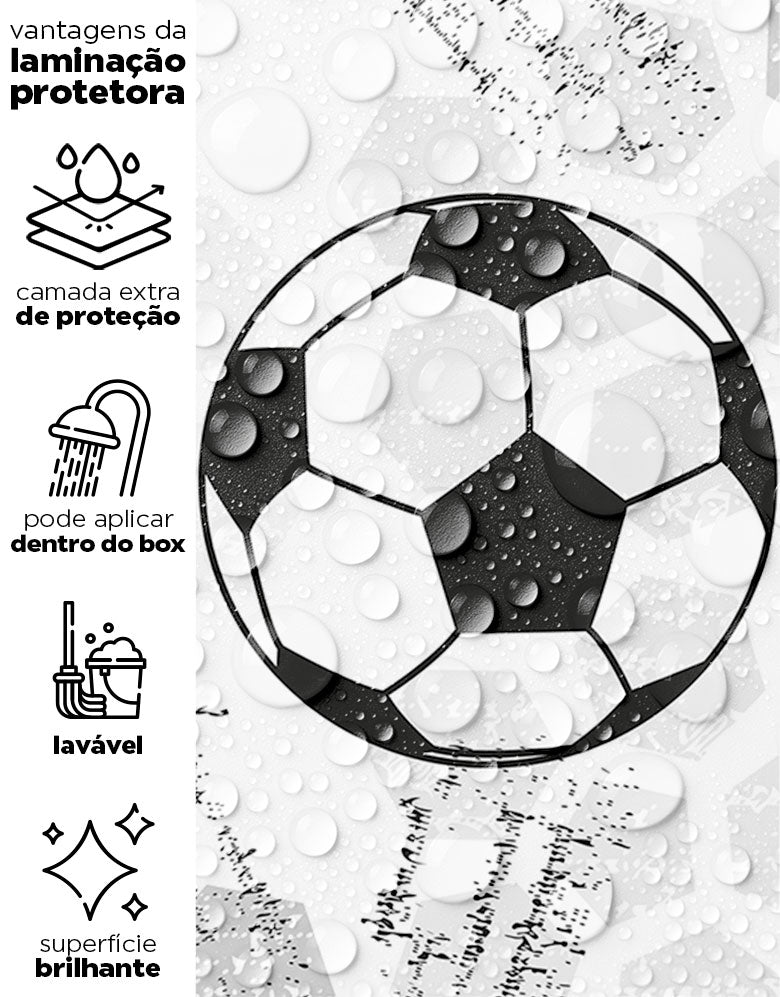 KIT DE 4 ROLOS - 3,00m x 50cm - Papel de Parede Adesivo Bolas de Futebol