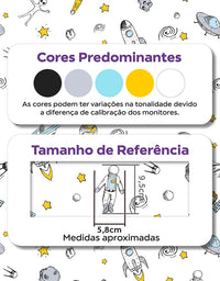 KIT DE 3 ROLOS - 3,00m x 50cm - Papel de Parede Adesivo Astronauta