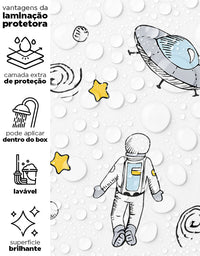KIT DE 3 ROLOS - 3,00m x 50cm - Papel de Parede Adesivo Astronauta